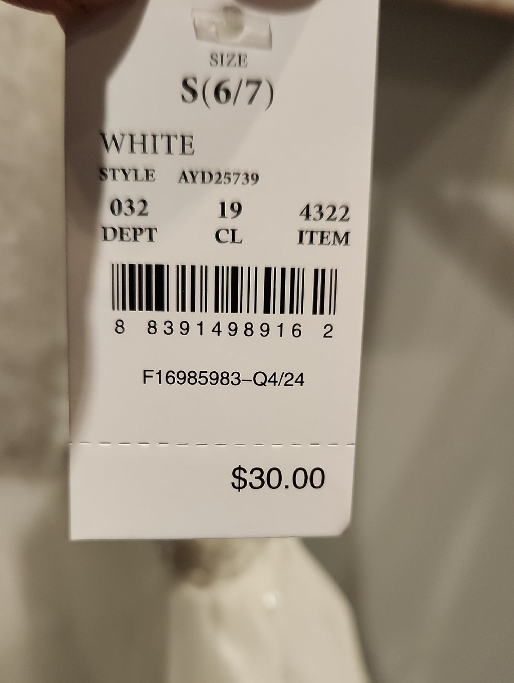 NWT Zenzi Girls White Sequin Top Dress w/flowers On Bottom Sz S(6/7) - Picture 4 of 7
